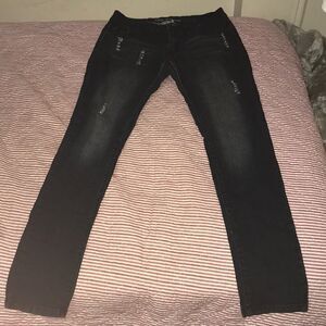 🌻Dark grey Super skinny ripped jeans